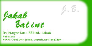 jakab balint business card